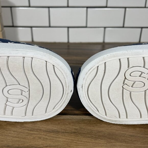 Sperry Pier View Womens Size 9 Shoes Blue Canvas White Stars Slip On Sneaker - Picture 8 of 12
